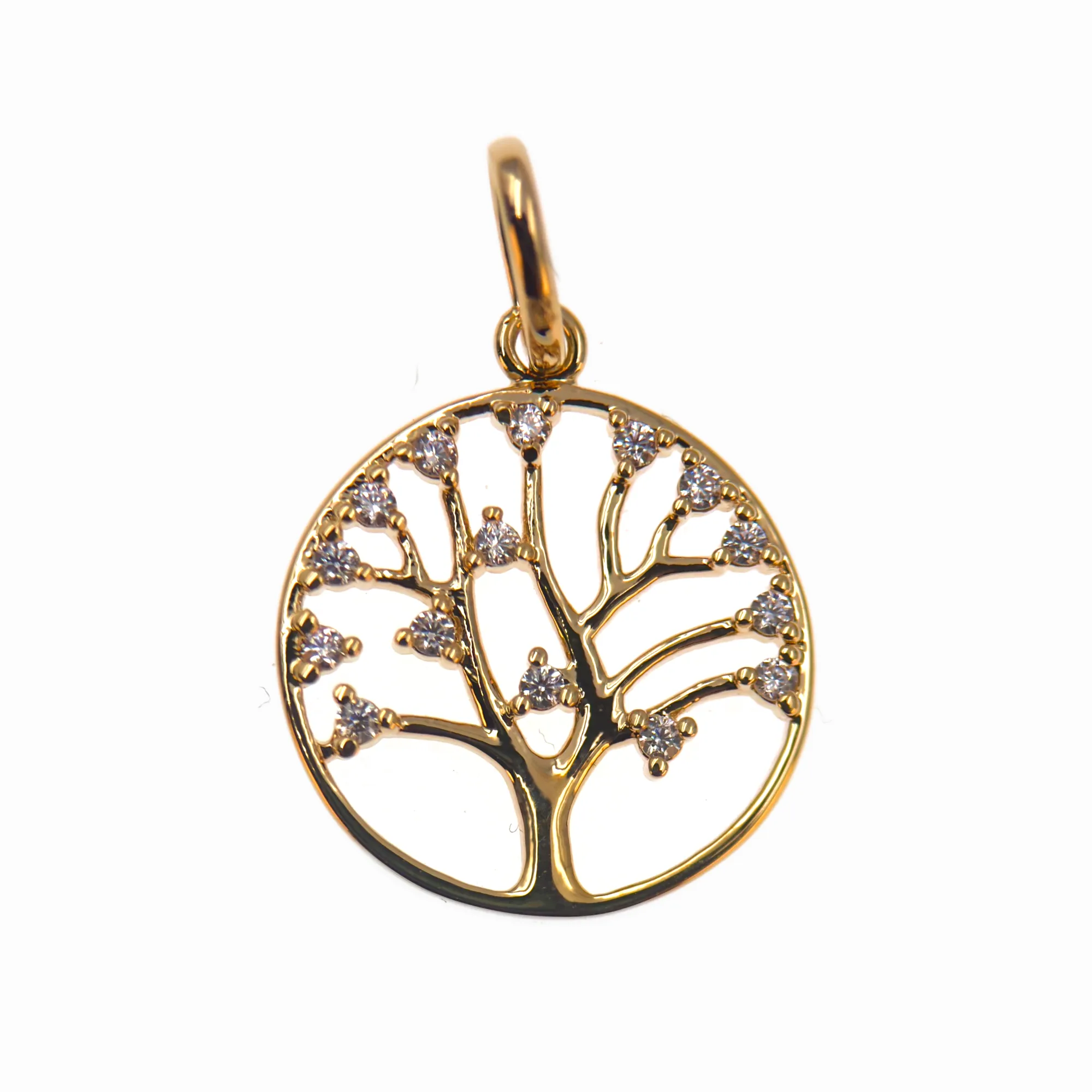 Pendentif Arbre de Vie en Plaqué Or 18 carats et oxydes de zirconium