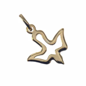 Pendentif colombe Plaqué or – symbole du Saint-Esprit et de la paix