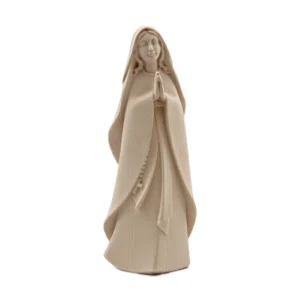 Statue en bois naturel de la Vierge Marie –