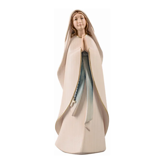 Statue en bois colorée de la Vierge Marie – Artisanale, plusieurs tailles (6 à 40 cm)