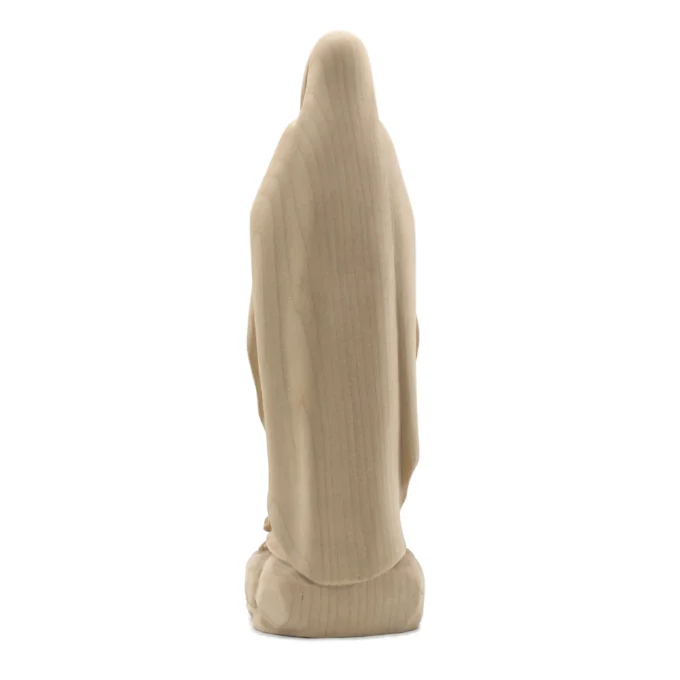 Statue en bois naturel de Notre Dame de Lourdes