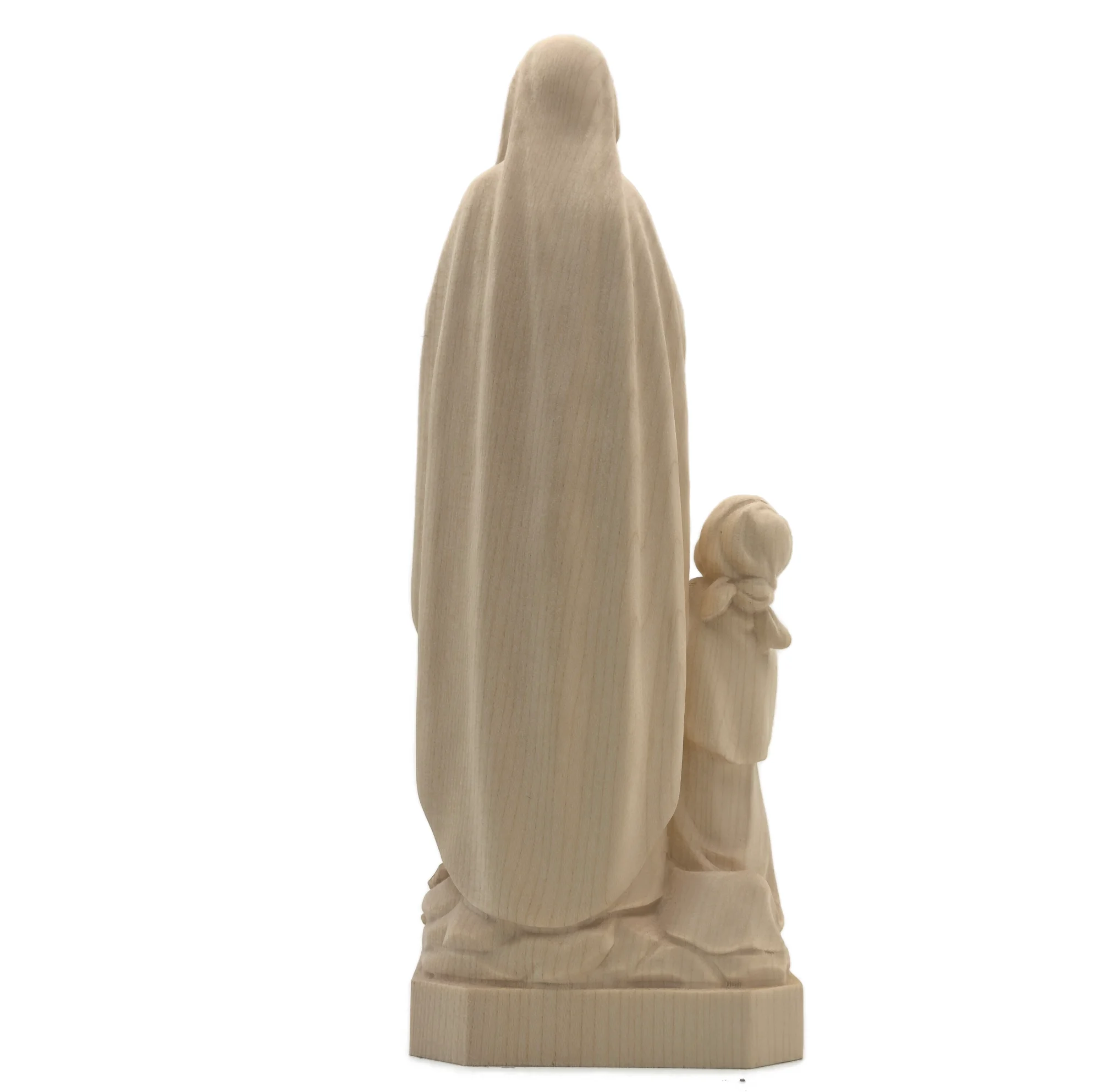 Statue bois naturel de l'apparition Lourdes