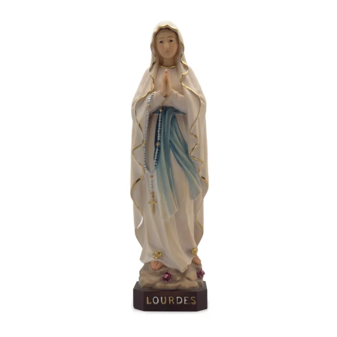 Statue en bois colorée de la Vierge Marie –