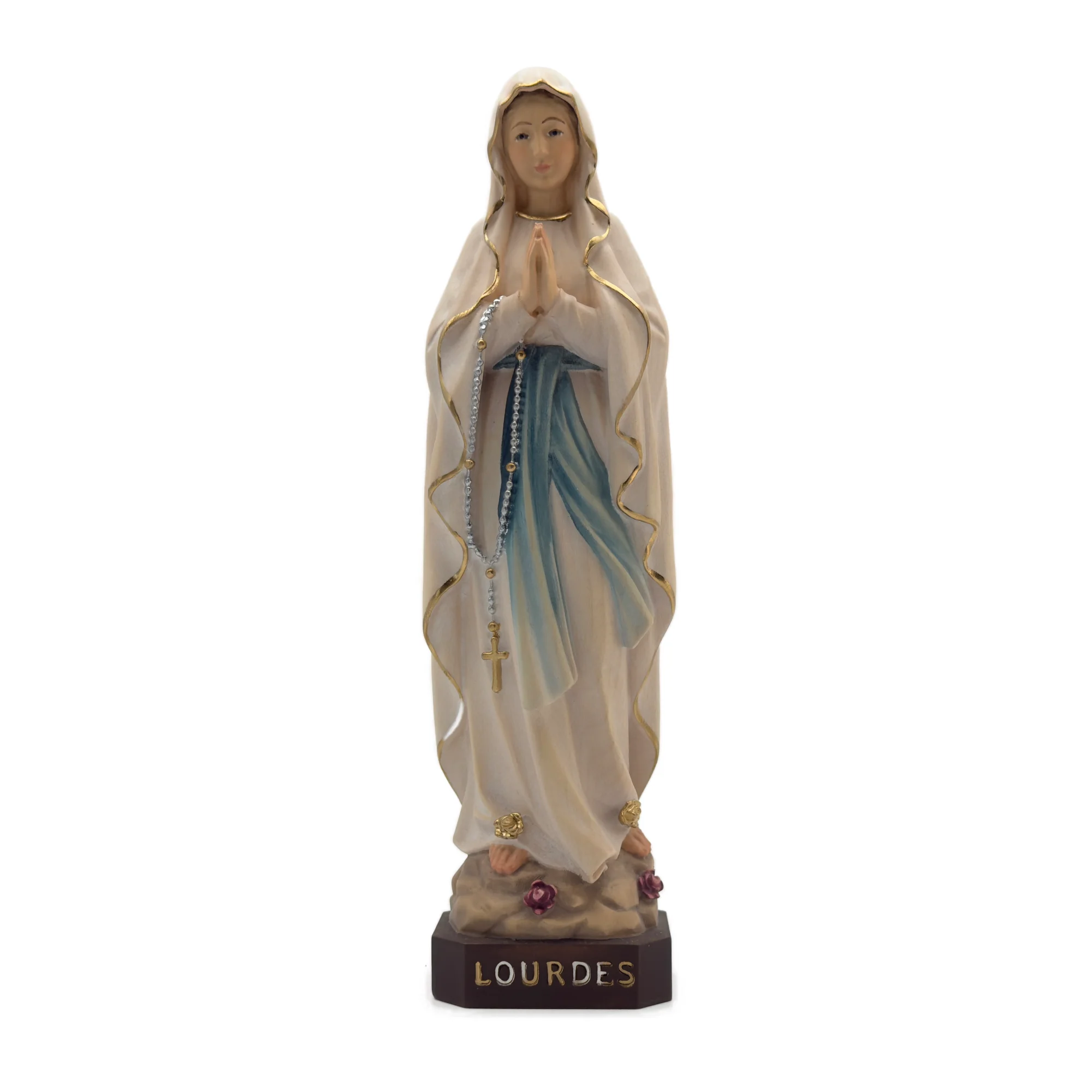 Statue en bois colorée de la Vierge Marie –