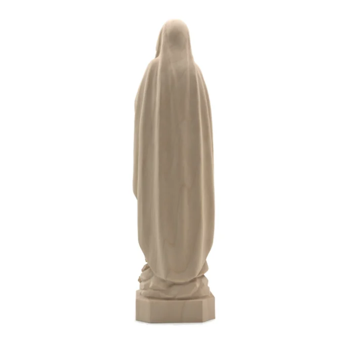 Statue en bois naturel de Notre Dame de Lourdes