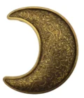 Croissant de lune doré – Arabesques gravées – 17 cm