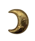 Croissant de lune doré avec étoiles – décoration murale céleste – 12 cm