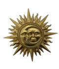 Soleil et Lune dorés enlacés – décoration murale symbolique – 15 cm