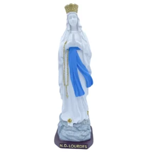 Statue Notre-Dame de Lourdes couronnée – Résine blanche