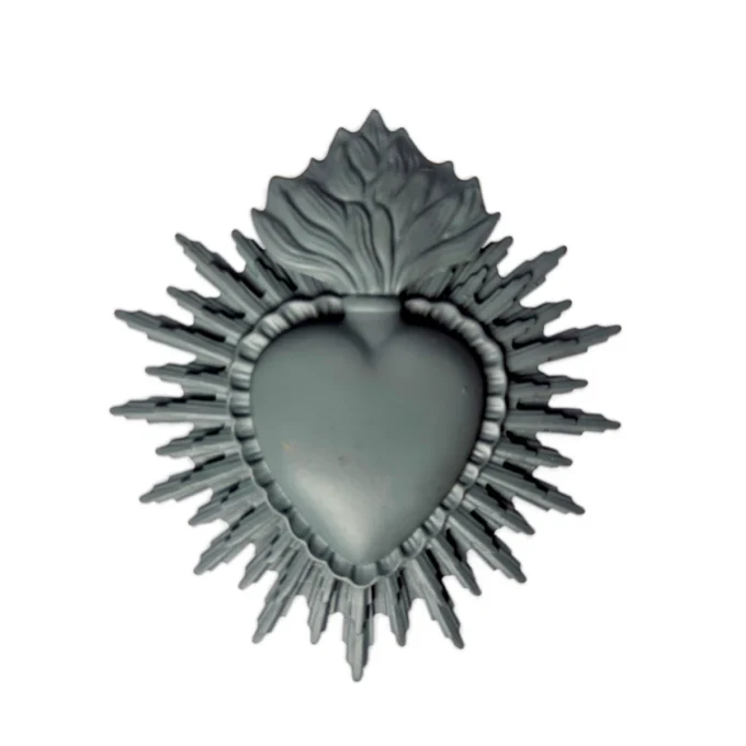 Petit Ex-Voto Coeur flamboyant vert - 8 cm