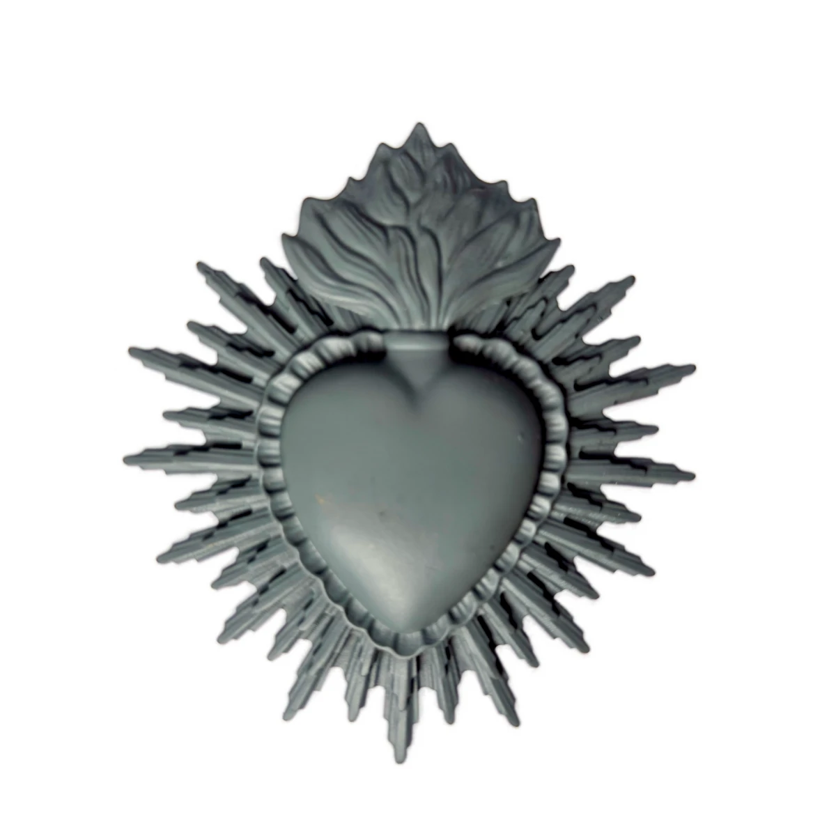 Petit Ex-Voto Coeur flamboyant vert - 8 cm