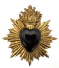ex-voto coeur noir et doré