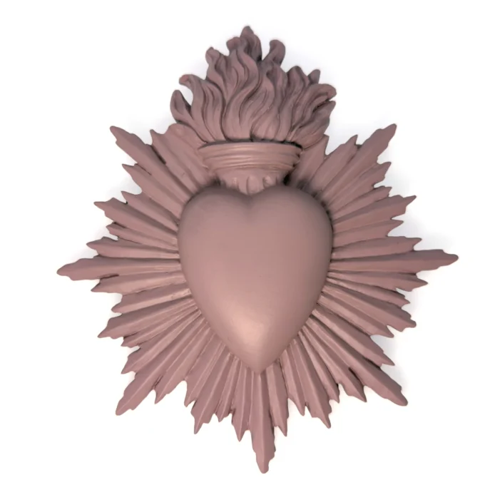 ex-voto coeur rose terre