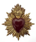 ex-voto coeur rouge et doré