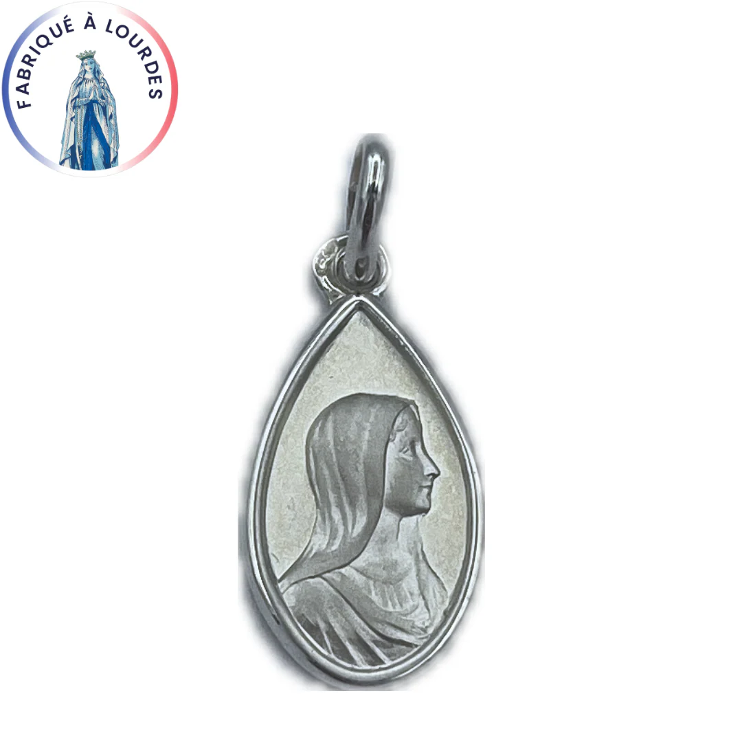 Médaille goutte d'eau Vierge Marie argent – Fabriquée à Lourdes