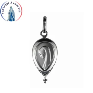 Médaille Vierge de Profil Argent 925/000 goutte d'eau
