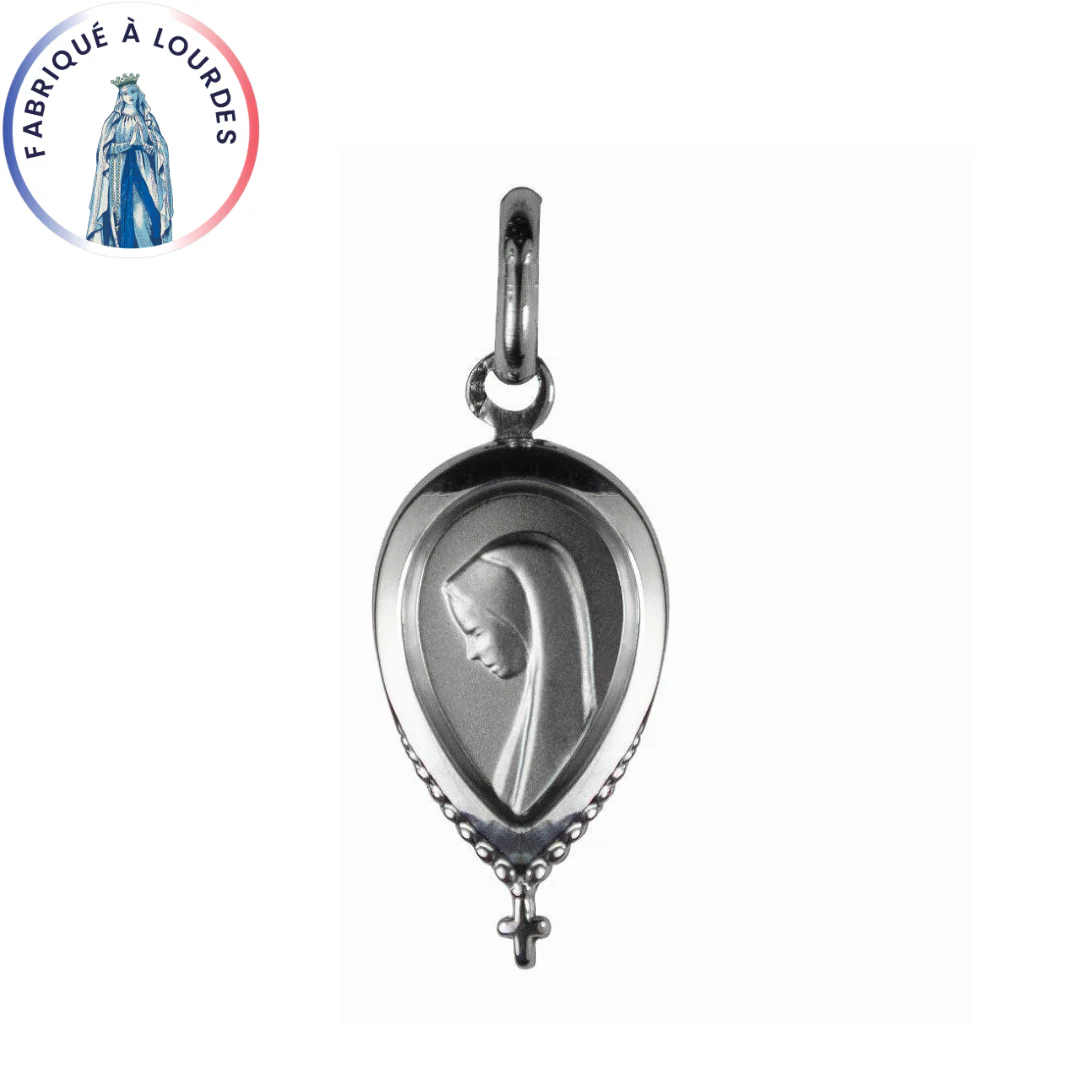 Médaille Vierge de Profil Argent 925/000 goutte d'eau