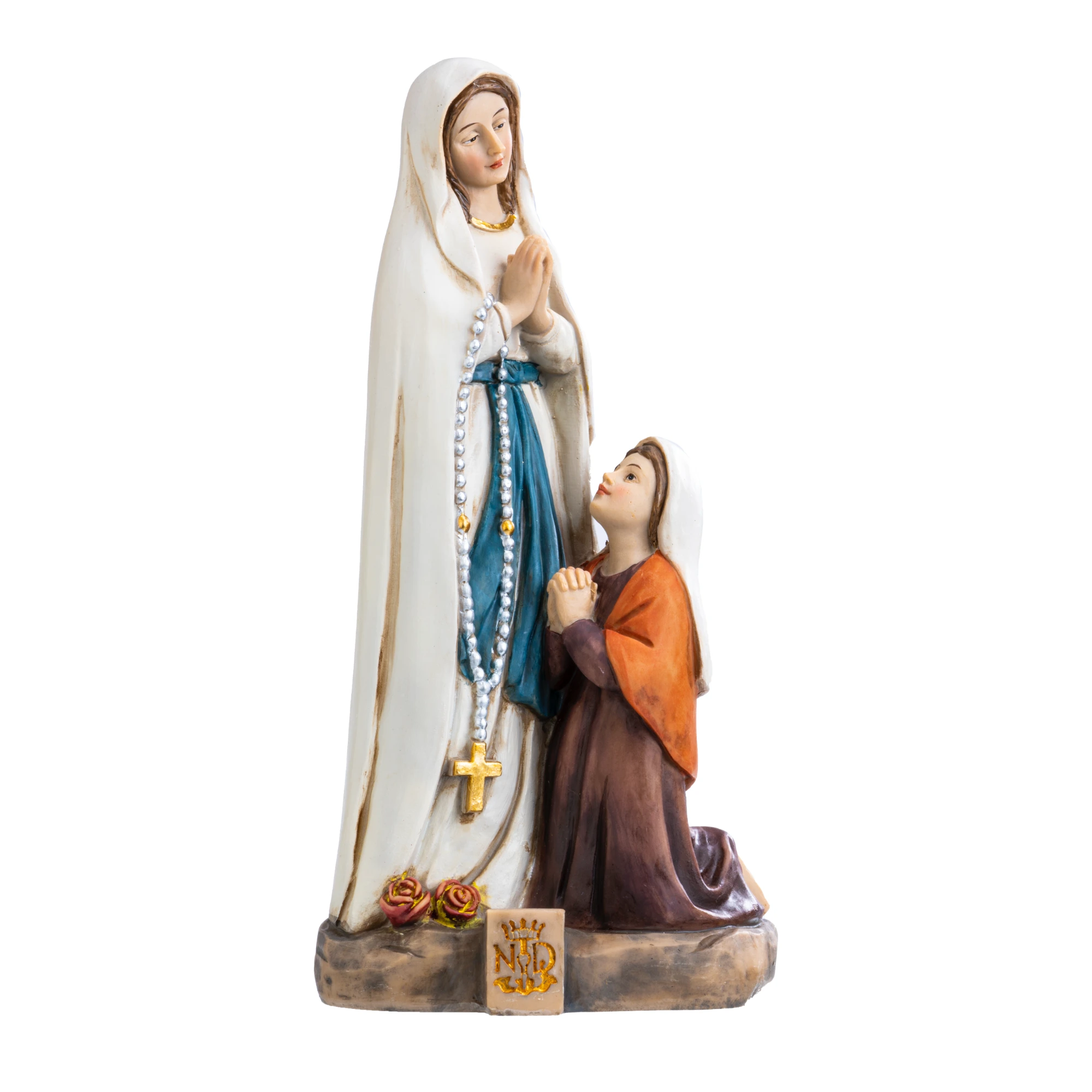 Statue en résine – Apparition de Notre-Dame de Lourdes à Sainte Bernadette