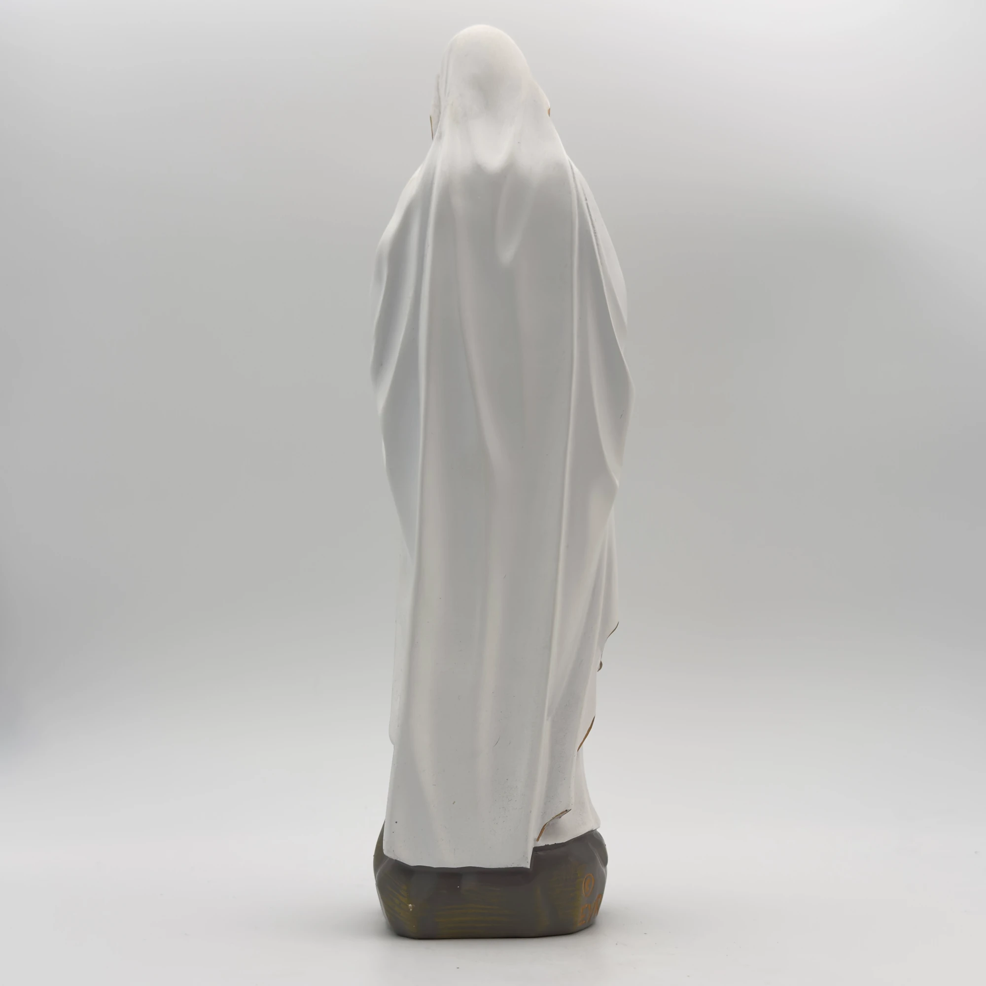 Statue de la vierge - Notre-Dame de Lourdes – Résine blanche et couleur – Finition brillante – Image 2