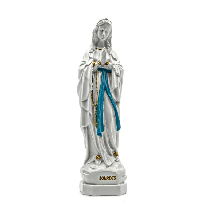 Statue de Notre Dame de Lourdes - résine creuse finition blanc pur