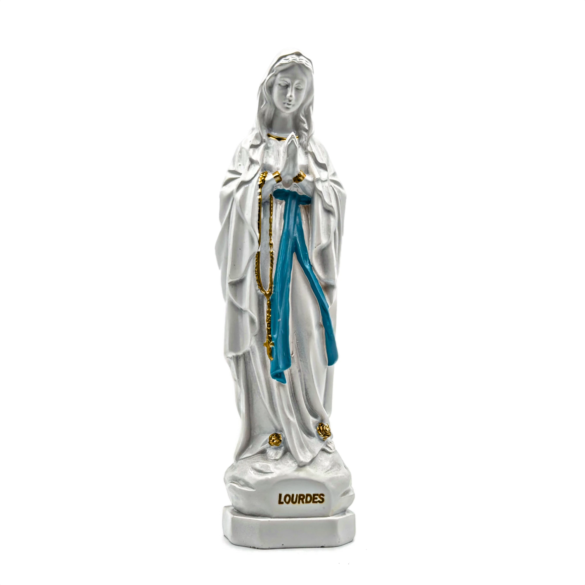Statue de Notre Dame de Lourdes - résine creuse finition blanc pur