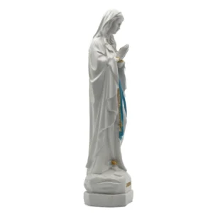 Statue de Notre Dame de Lourdes - résine creuse finition blanc pur