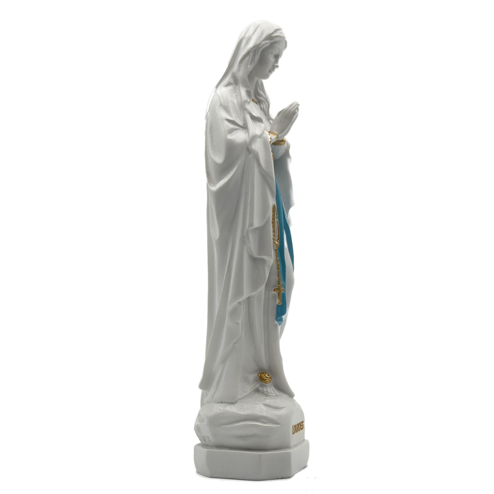 Statue de Notre Dame de Lourdes - résine creuse finition blanc pur