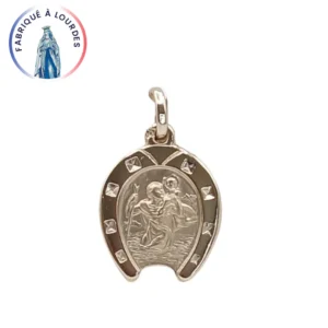 Médaille Saint Christophe en or – 15 mm – Symbole du Voyageur Protégé – Fabriquée à Lourdes