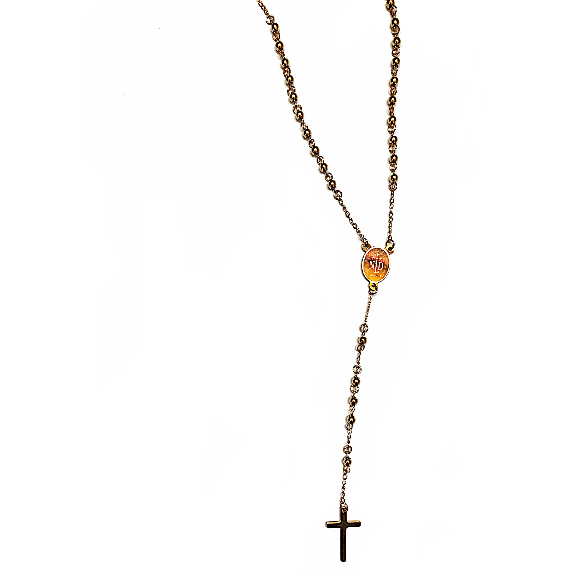 Collier chapelet bronze médaille Notre-Dame émaillée