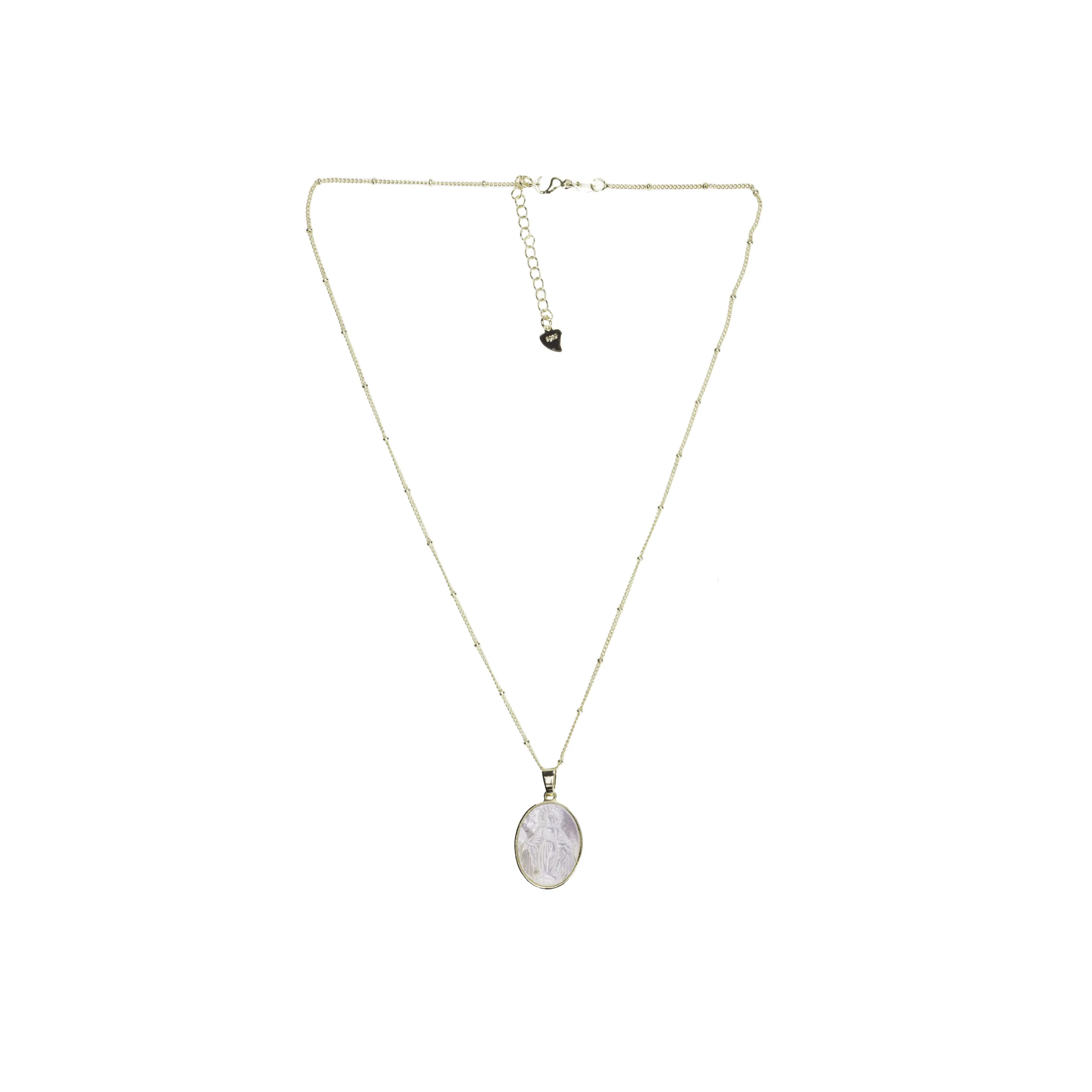 Collier médaille mariale simple doré clair