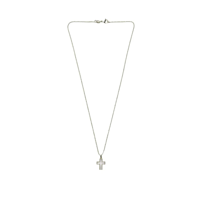 Collier croix argentée minimaliste