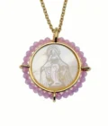 Medaille Miraculeuse avec perles roses