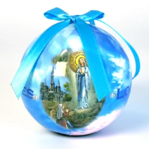Boule de Noël lumineuse Lourdes bleue