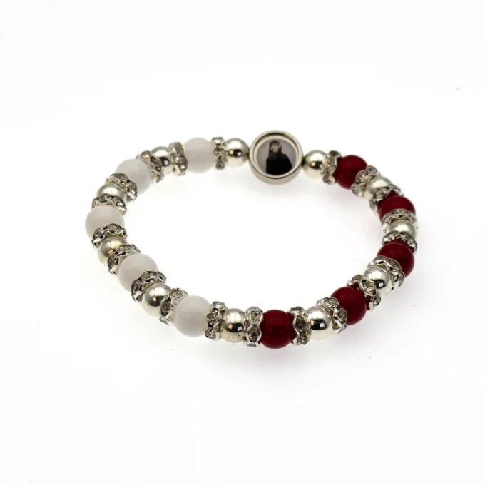 Bracelet du Christ Miséricordieux – perles rouges et blanches