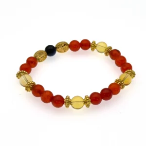 Bracelet de saint Michel Archange – perles rouges et dorées