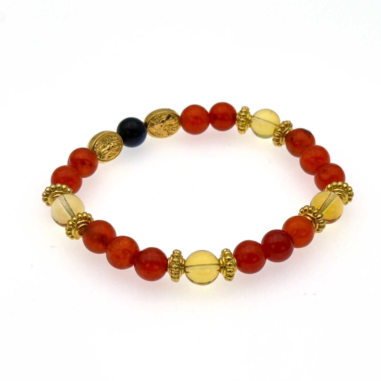 Bracelet de saint Michel Archange – perles rouges et dorées