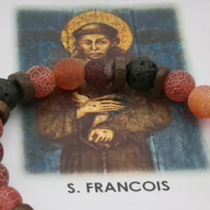Bracelet de saint François d’Assise – croix Tau et perles naturelles