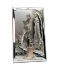 L'apparition de Lourdes - Bas relief rectangulaire - Plaqué argent et couleur