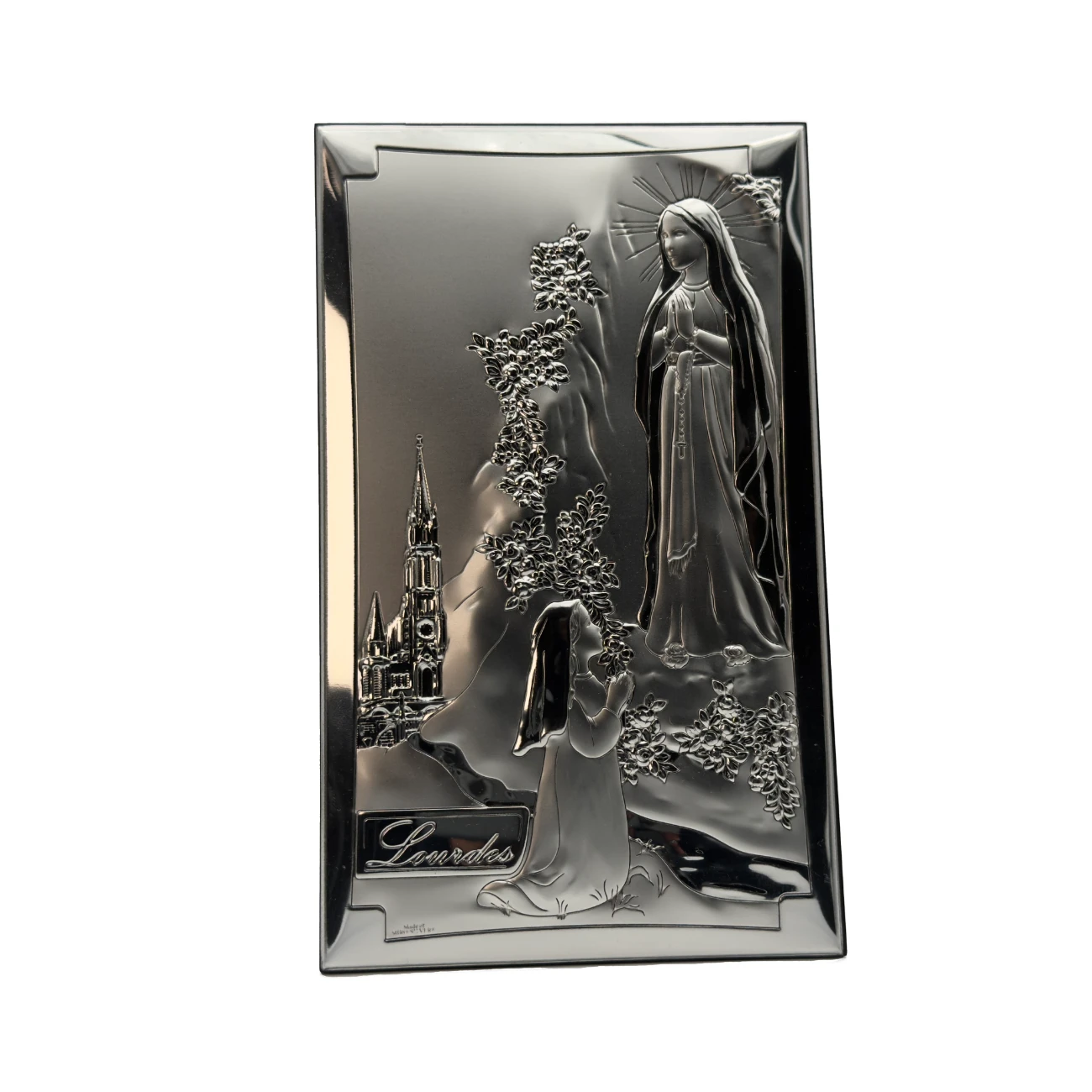 cadre l'Appariton de Lourdes en argent