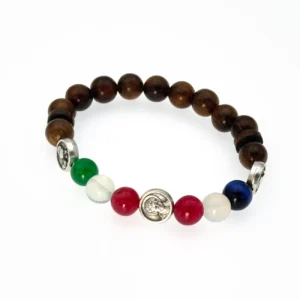 Bracelet-chapelet du Bienheureux Carlo Acutis – perles en bois et couleurs du monde