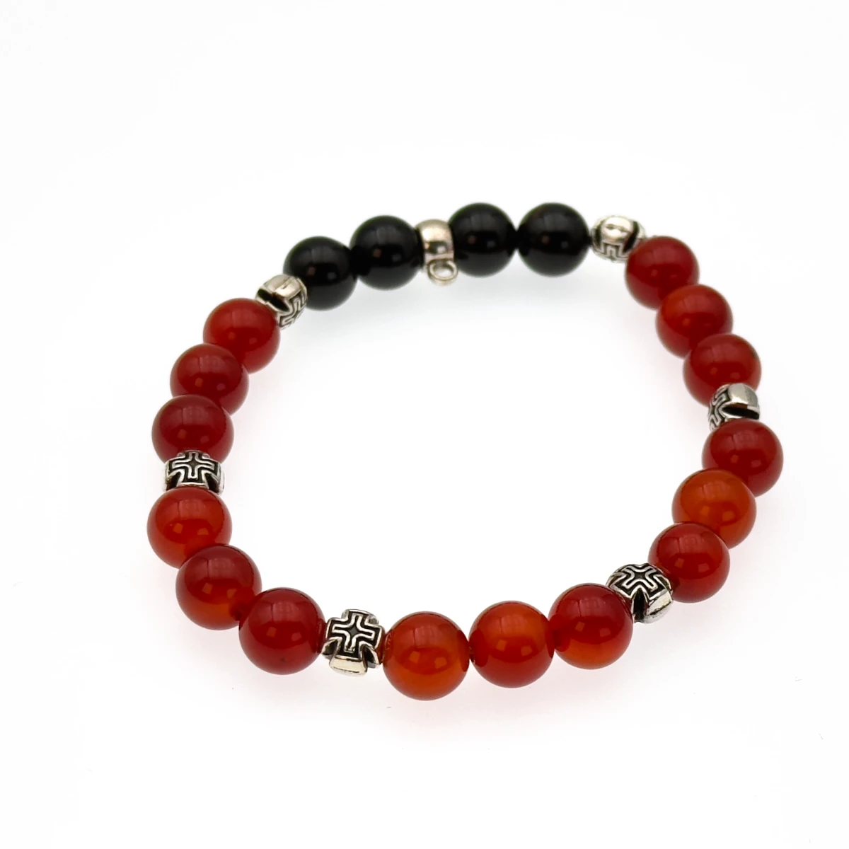 Bracelet-chapelet de l’Enfant Jésus de Prague – perles rouges et noires