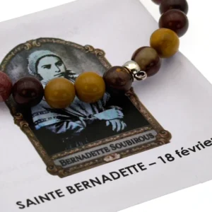 Bracelet chapelet Sainte Bernadette – pierres naturelles et protection spirituelle