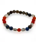 Bracelet des Sacrés Cœurs de Jésus et Marie – perles rouges et bleues
