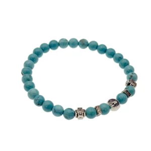 Bracelet chapelet Sainte Bernadette – turquoise et argent – paix et confiance