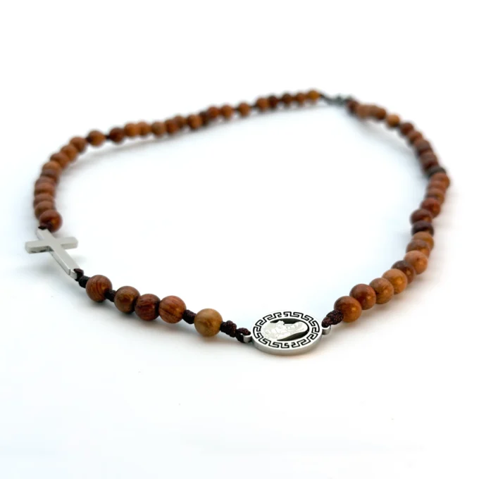 Chapelet pierre Bois de Palo Santo Notre Dame de Lourdes