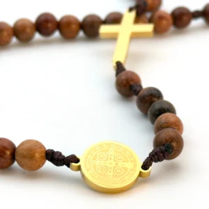 Chapelet pierre Bois de Palo Santo Saint Benoit