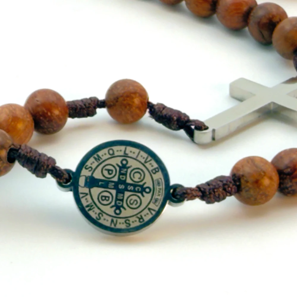 Chapelet pierre Bois de Palo Santo Saint Benoit