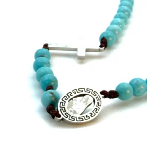 Chapelet pierre Turquoise Notre Dame de Lourdes