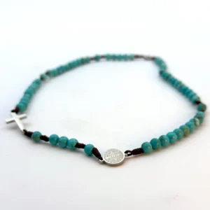 Chapelet Collier Turquoise Saint benoit
