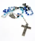Chapelet de la Vierge Miraculeuse de la rue du BAC – perles bleues et argentées – croix métal